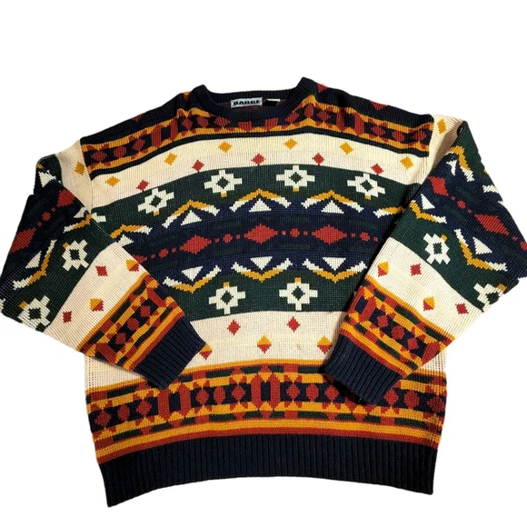 Vintage Badge Brand Cozy Fall Grandpa Sweater - Picture 1 of 6